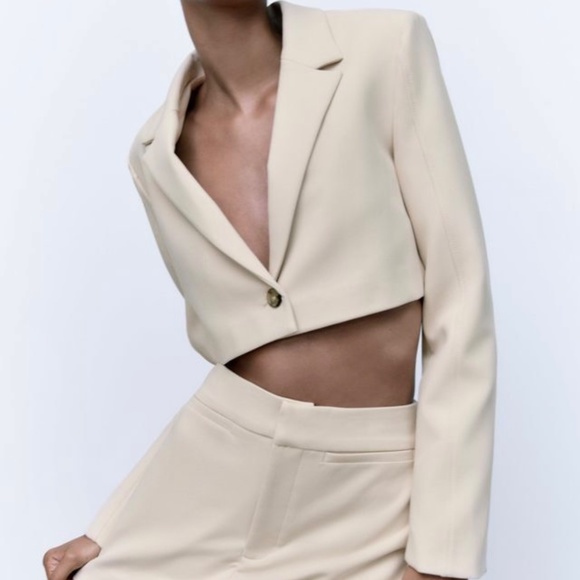 NWT Zara cropped blazer and skirt skort set - Picture 2 of 4